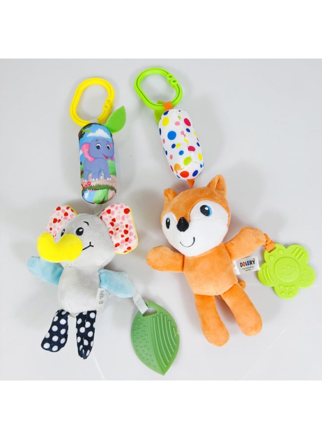 DOLERY Baby Wind Bell Tooth Gel Bed Hanging Rattle Toy Cartoon Tooth Gel Pendant Zipper Bag Packaging-Color:D146A Monkey-Specifications:33*14 - Image 4