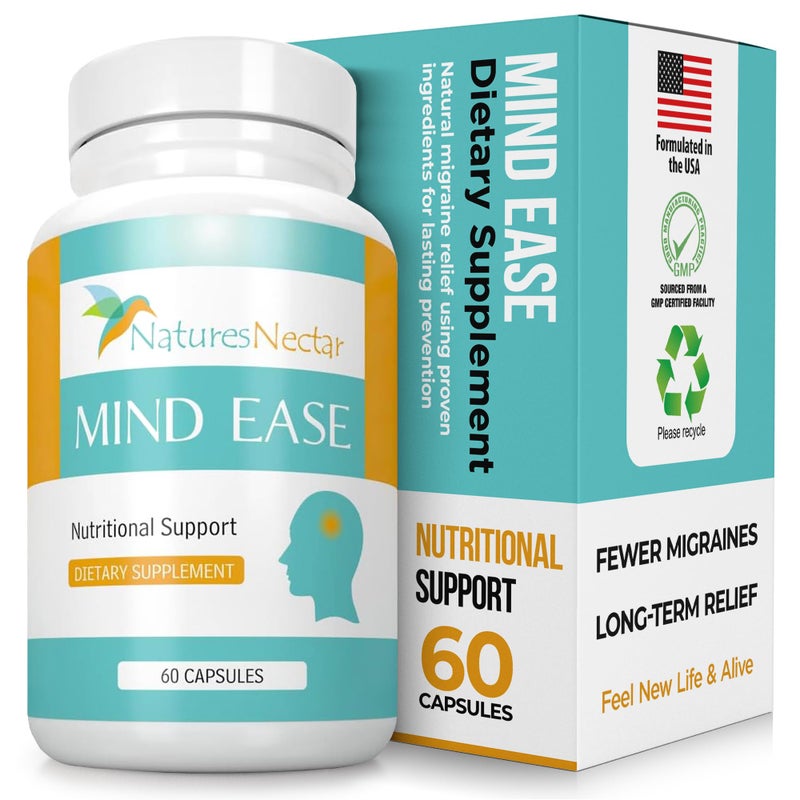 Natures Nectar Migraine Prevention Feverfew Capsules PA Free Butterbur Root Riboflavin 400 mg Magnesium Feverfew Natural Headache Relief Migraine Supplement 60 Capsules