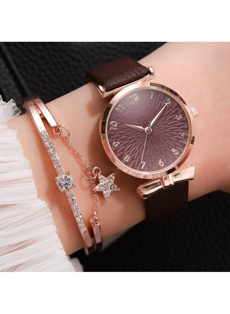 Y&D Women's Fashion Watch With Personality Fashion Bracelet Two Piece Set - Image 1