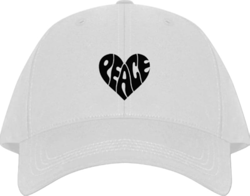 PEACE Plain unisex baseball cap White