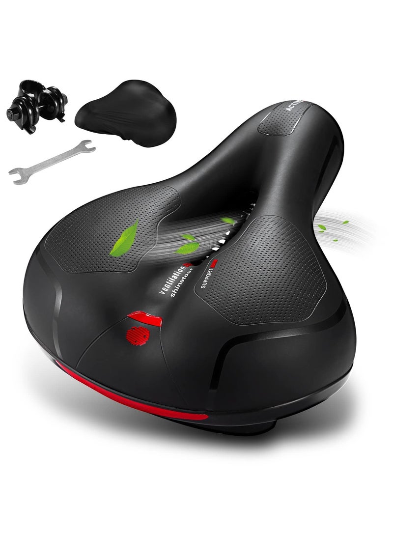 SYOSI SYOSI Bicycle Saddle, Comfortable Bike Seat Cushion with Dual Shock Absorbing Balls & Memory Foam Soft & Comfortable & Breathable Bike Saddle for MTB/Road Bikes  - Image 1