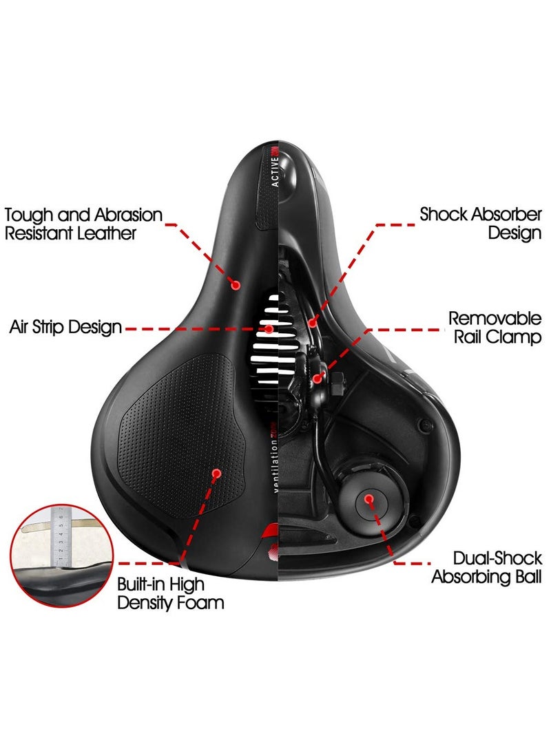 SYOSI SYOSI Bicycle Saddle, Comfortable Bike Seat Cushion with Dual Shock Absorbing Balls & Memory Foam Soft & Comfortable & Breathable Bike Saddle for MTB/Road Bikes  - Image 3