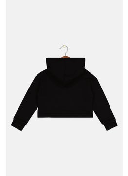 DIADORA Toddlers Girl Graphic Print Hoodie, Black  - Image 2