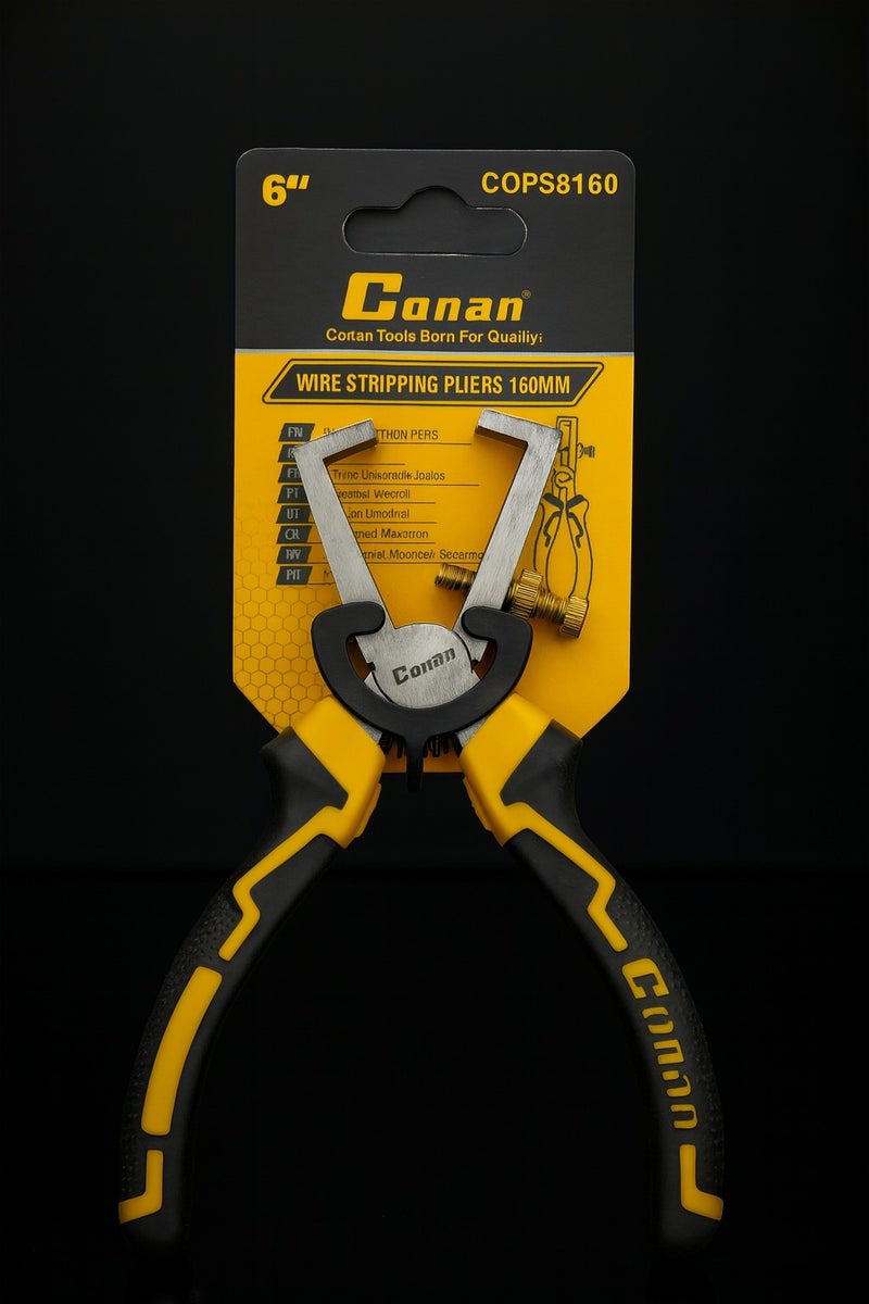 Conan 6" (160 mm) Professional 4-Piece Pliers Set – Multi-Purpose for Wire Stripping, Cutting & Gripping - Image 3