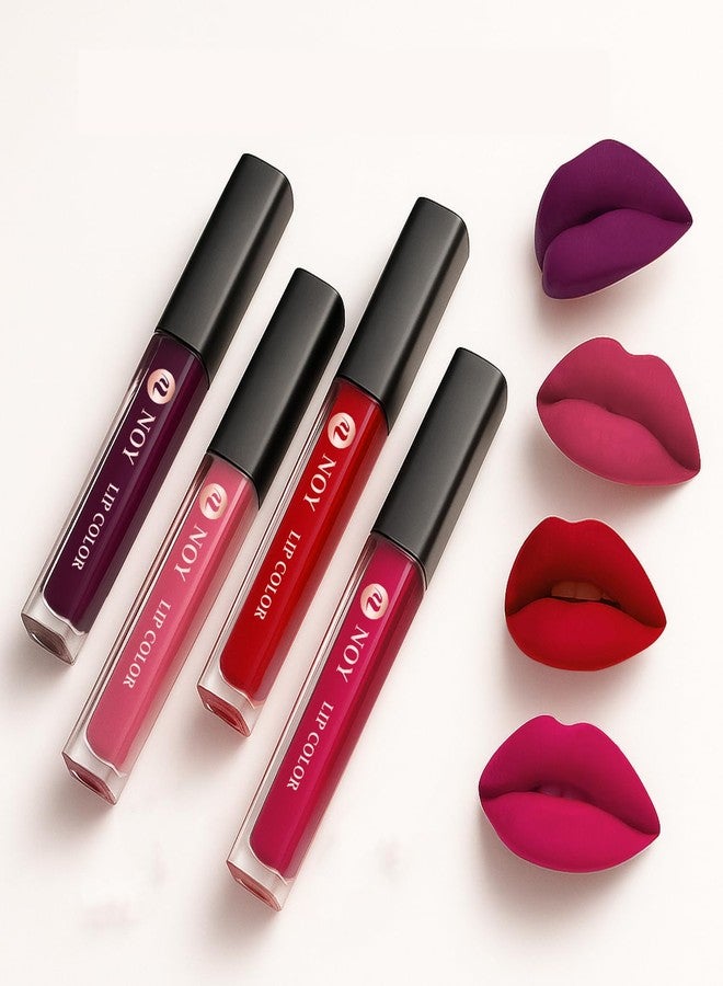 NOY Lipstick Combo for Girls Soft Matte Trend Wear Cute Daily Shades Matte Lip Combo Pack of 4 - Image 2