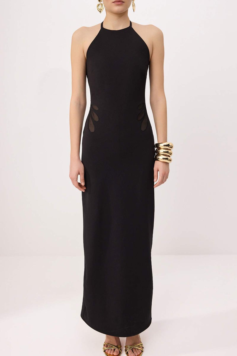 trendyol Black Plain Transparent Detailed Woven Finike Maxi Evening Dress & Graduation Dress Tprss26Ae00082 - Image 3
