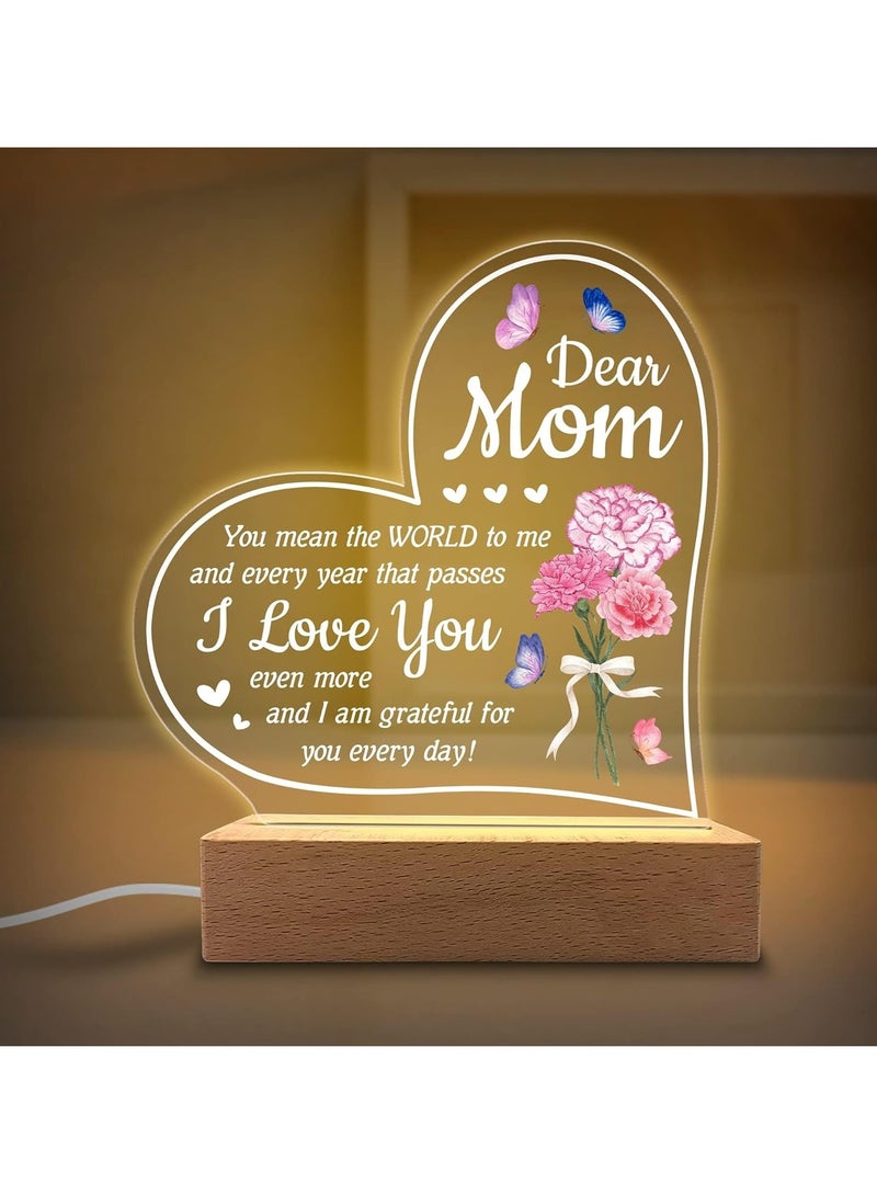 KASTWAVE Acrylic Night Light 'You Mean The World to Me' - Rechargeable Lamp for Mother's Day - Touch Sensor, Soft Ambient Lighting Gift  - Image 4