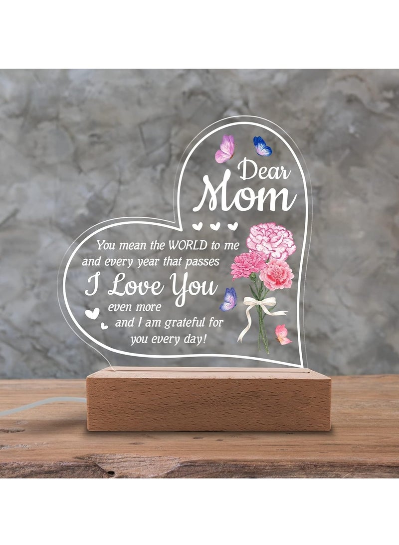 KASTWAVE Acrylic Night Light 'You Mean The World to Me' - Rechargeable Lamp for Mother's Day - Touch Sensor, Soft Ambient Lighting Gift  - Image 5