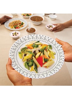 LARAH BY BOROSIL Larah by Borosil Ora Gold Fluted Series Opalware Dinner Set | 31 Pieces for Family of 6 | Microwave & Dishwasher Safe | Bone-Ash Free | Crockery Set for Dining & Gifting | Plates & Bowls | White  - Image 5