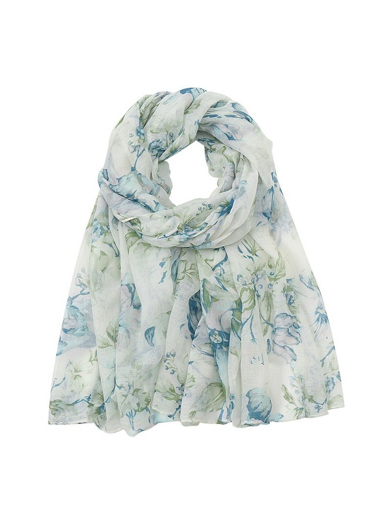 KUYING New Balinese Scarf Women's Headband Wrapped Shawl Printed Flower Pattern Scarf Sun Protection Tourism Scarf Beach Scarf  - Image 1