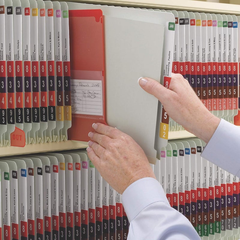 Smead 100% Recycled End Tab Pressboard Classification File Folder with SafeSHIELD Fasteners, 1 Divider, 2" Expansion, Letter Size, Gray/Green, 10 per Box - Image 5