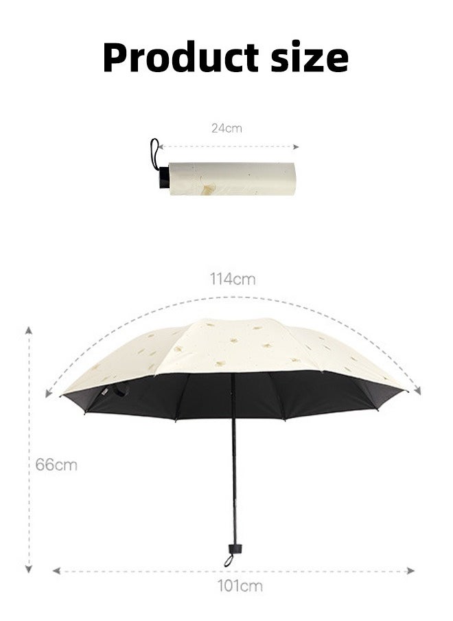 Generic Compact Folding 8 Ribs Sun and Rain Proof Travel Outdoor Umbrella Beige  - Image 5