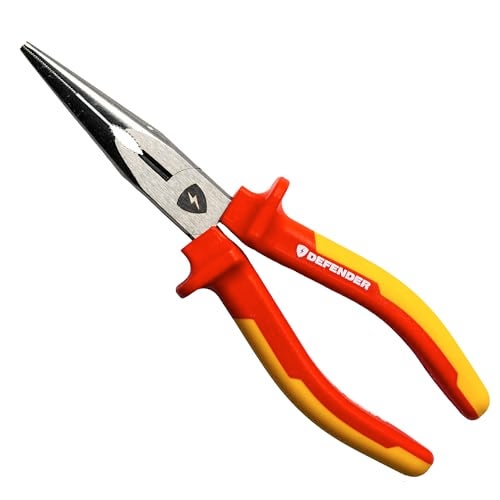 MEGAPRO® DEFENDER Pliers | 1000V VDE Certified | 8.5" Long | Insulated | Electricians Tools (Needle Nose) - Image 1