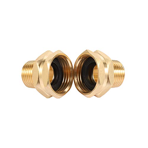 Kbrotech Brass Garden Hose Adapter, 3/4' GHT Female x 1/2' NPT Male Connector, 2pcs - Image 2