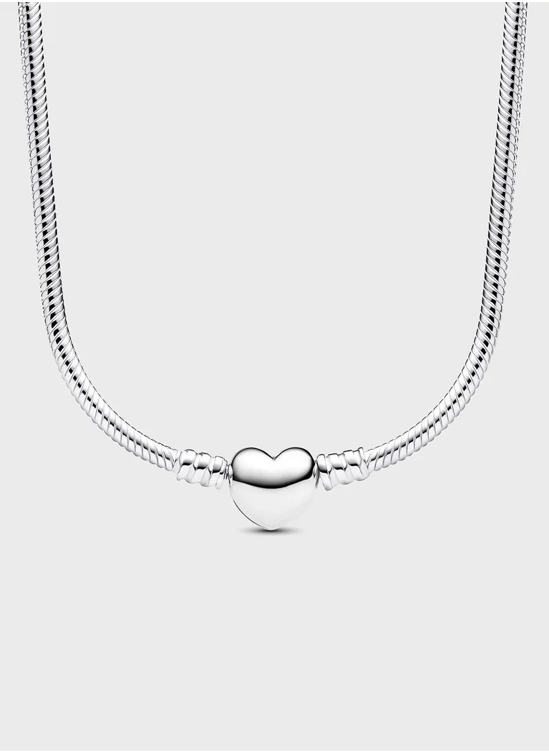 PANDORA Moments Heart Clasp Snake Chain Necklace