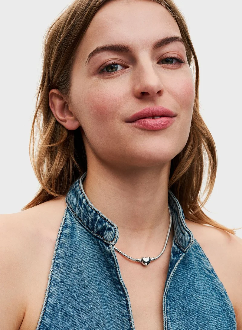 PANDORA Moments Heart Clasp Snake Chain Necklace