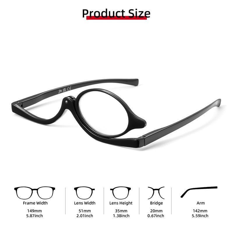 JM 2 Pairs Makeup Reading Glasses Magnifying Flip Down Cosmetic Readers for Women with Spring Hinge +2.25 - Image 5