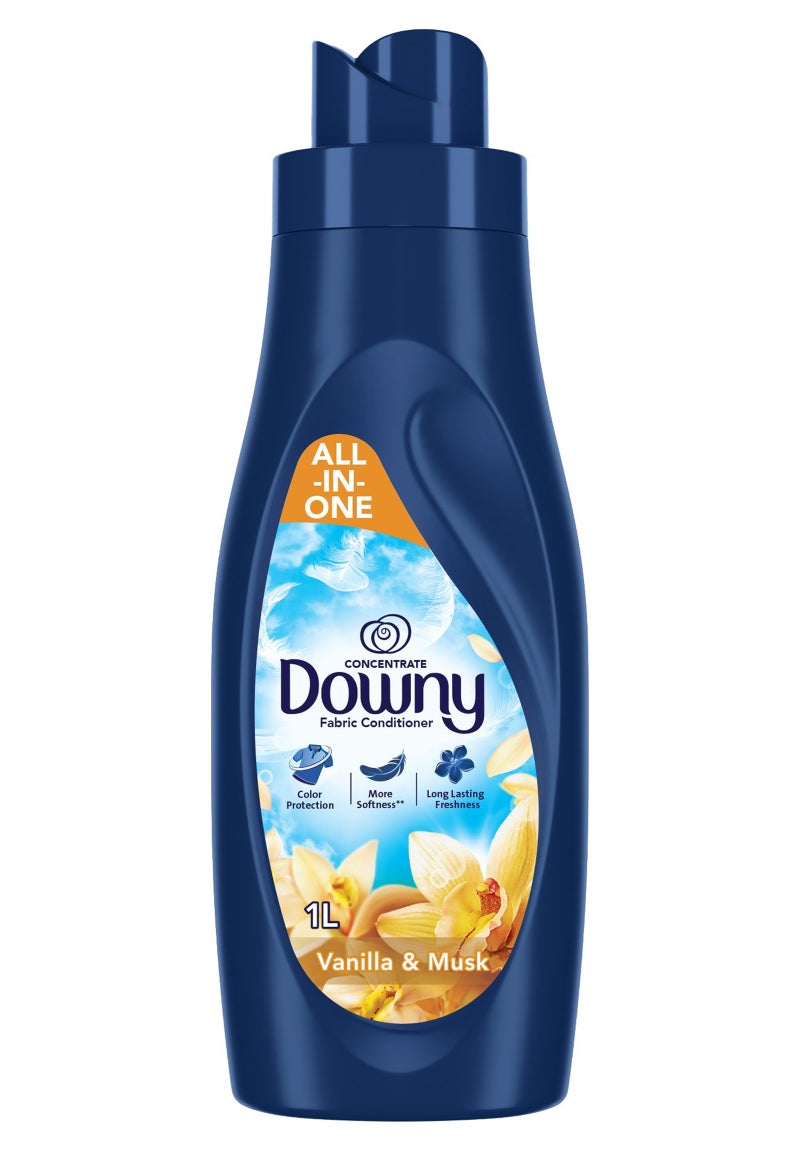 Downy Vanilla & Musk, Fabric Conditioner,Concentrate Softener, With Colour Portection, More Softness and Long Lasting Freshness 1L - Image 1