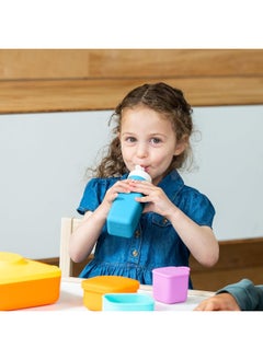 OMIE Omie OmieBox Reusable Silicone Water Bottle - 8.7 oz, Straw Top, BPA-Free & Phthalate-Free, Leak-Proof (Blue)  - Image 3