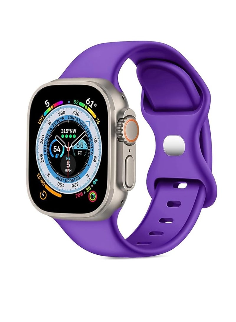 Bands Compatible with Apple Watch Ultra 49mm 45mm 44mm 42mm Replacement Soft Silicone Strap for iWatch Ultra/Ultra 2 Series SE SE2 9 8 7 6 5 4 3 2 1 - Image 1