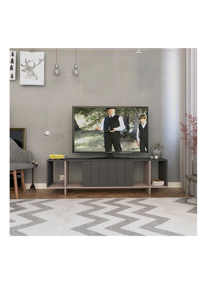 Mourah Home Zitano Tv Stand Up To 65 Inches With Storage - Dark Grey/Light Mocha - 2 Years Warranty  - Image 1