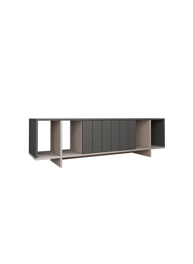 Mourah Home Zitano Tv Stand Up To 65 Inches With Storage - Dark Grey/Light Mocha - 2 Years Warranty  - Image 2