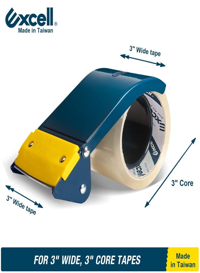 Excell ET-366 3" Wide Handheld Tape Dispenser with Durable Metal Construction, for Packaging, Transportation, Moving and Box Sealing Carton - Image 4