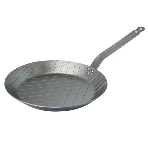 De Buyer MINERAL B Carbon Steel Steak Pan - 9.5” Diameter, 6.9” Cooking Surface - Ideal for Searing & Browning Meat - PFAS, PFOA & PFOS Free - Made in France - Image 1