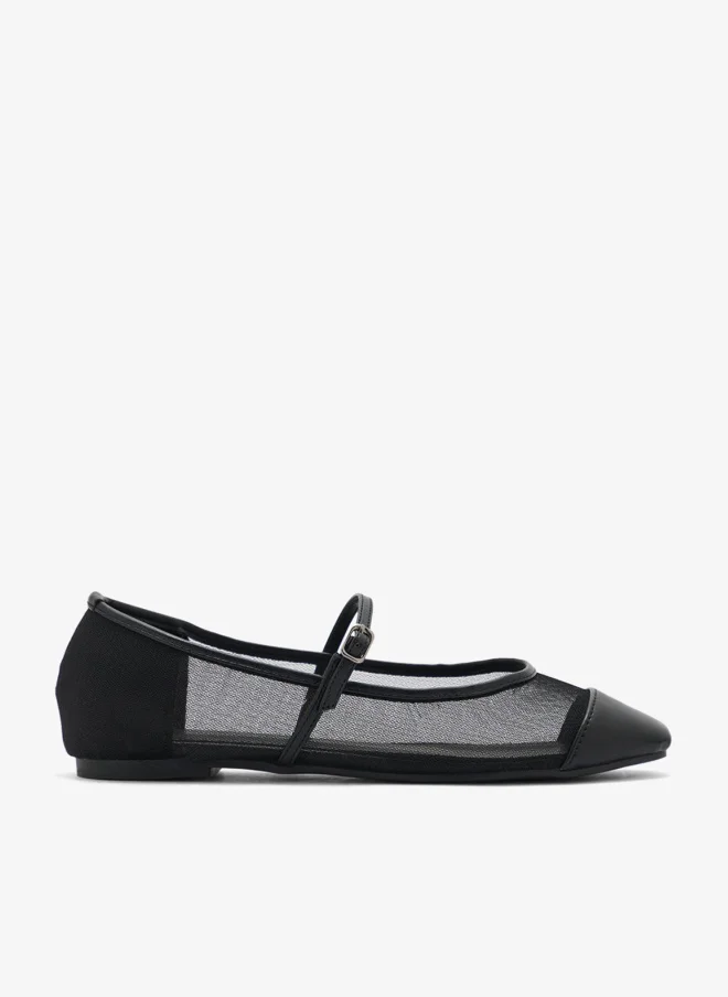 ELLA Square Toe Mary Jane Mesh Flat Shoe