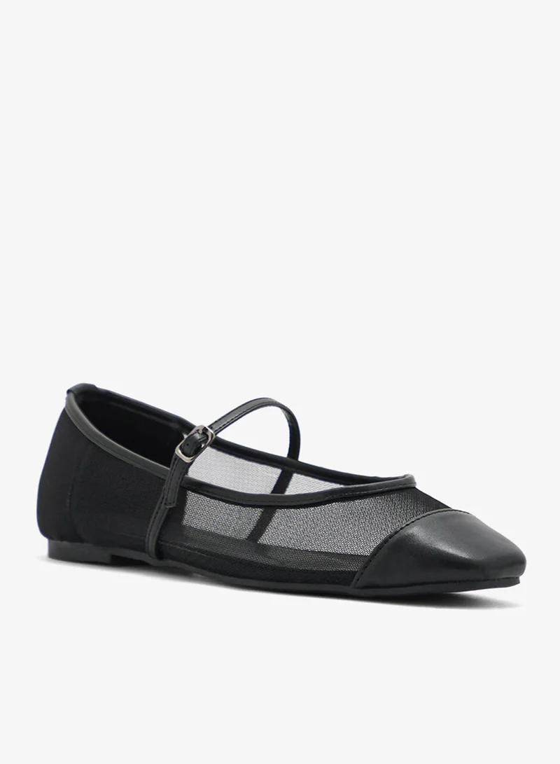 ELLA Square Toe Mary Jane Mesh Flat Shoe