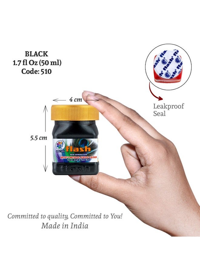 Flash Metallic Color (Black, 50ml). - Image 2
