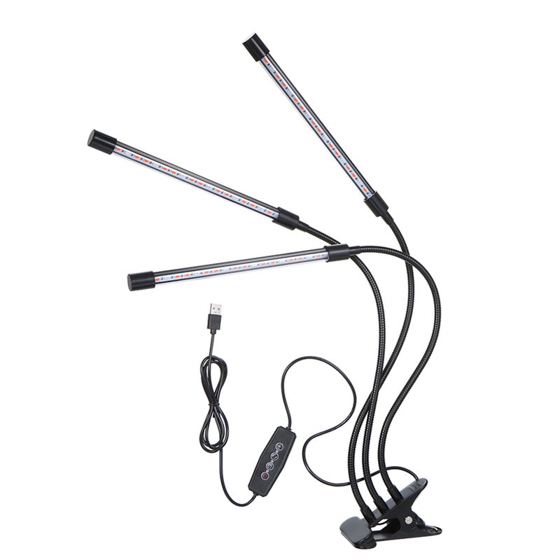 إسكدنيا مصباح LED لنمو النباتات له 3 رؤوس DC بجهد 5 فولت وقدرة 27 وات متعدد الألوان 33.00*4.80*13.00سم - Image 1