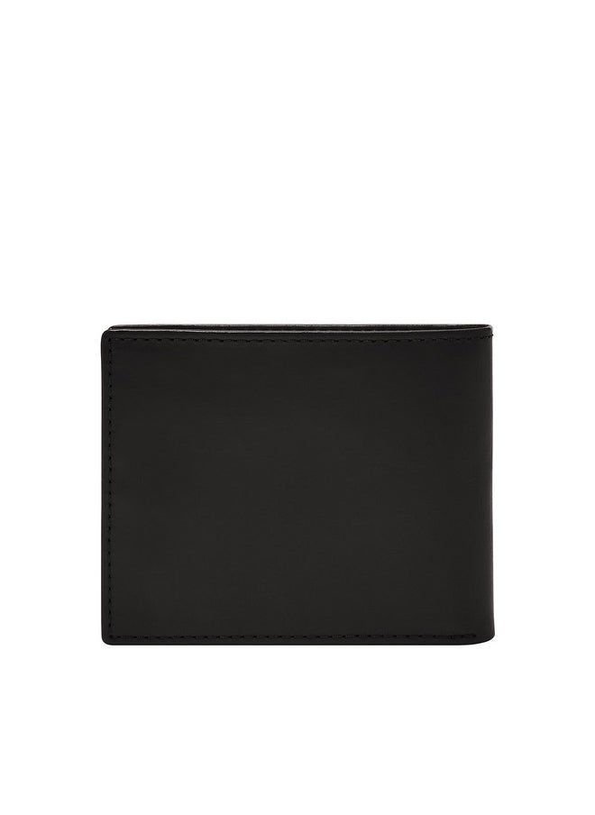 FOSSIL Fossil Men's Derrick Leather RFID-Blocking Bifold with Flip ID Wallet, Black, (Model: ML3681001)  - Image 4