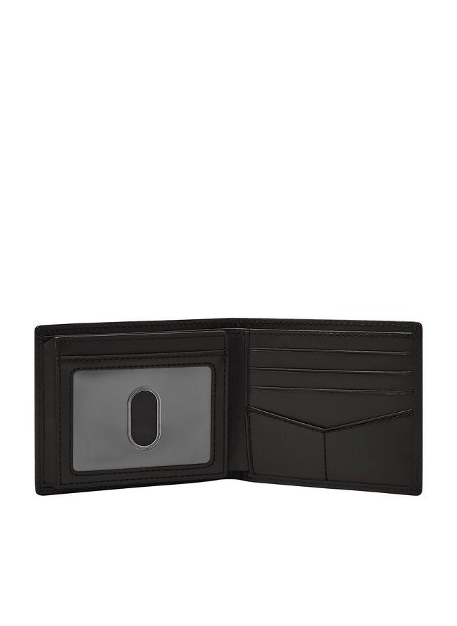 FOSSIL Fossil Men's Derrick Leather RFID-Blocking Bifold with Flip ID Wallet, Black, (Model: ML3681001)  - Image 2