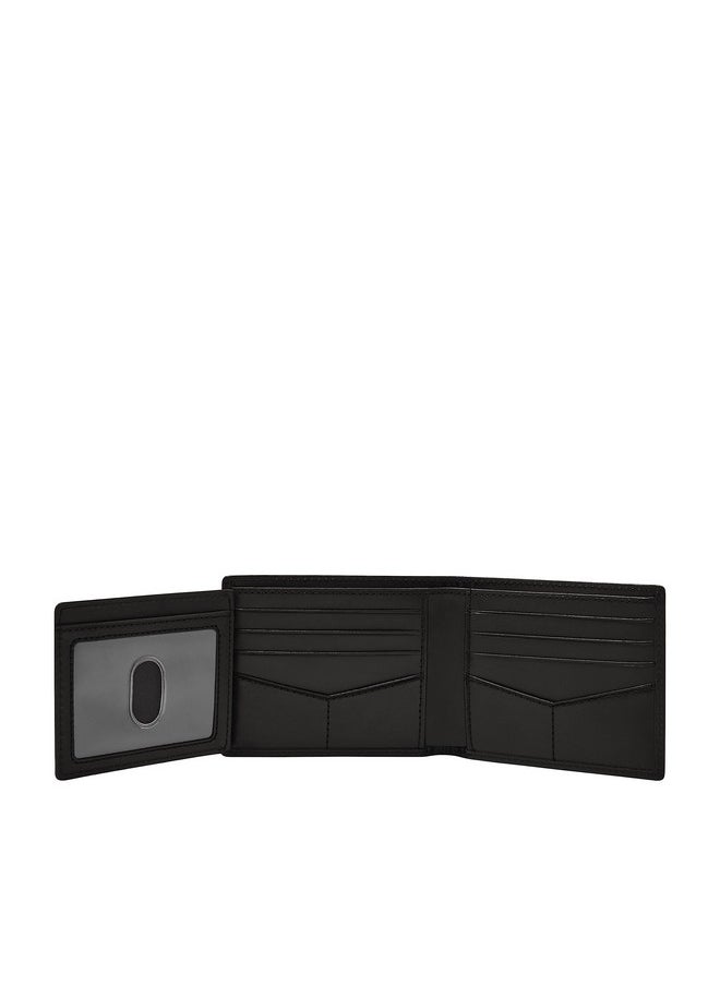 FOSSIL Fossil Men's Derrick Leather RFID-Blocking Bifold with Flip ID Wallet, Black, (Model: ML3681001)  - Image 3