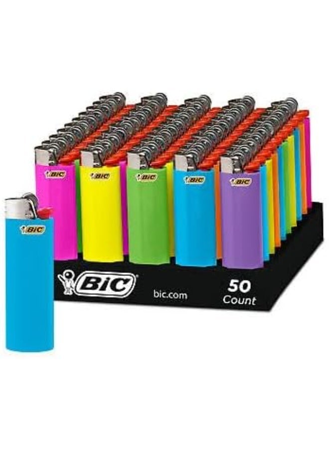 BIC Maxi Pocket Lighter, Fashion Assorted Colors, 50-Count Tray - Image 1