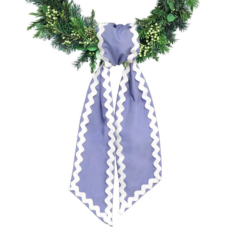 Ftuuo Wreath Sash for Front Door Light Blue Cotton Wreaths Satin Sash Burlap Garland Ribbon Accessories for Wreath Yard Doorway Indoor Outdoor Bow Bridal Shower Home Decor,5.11 x 55.1in - Image 1