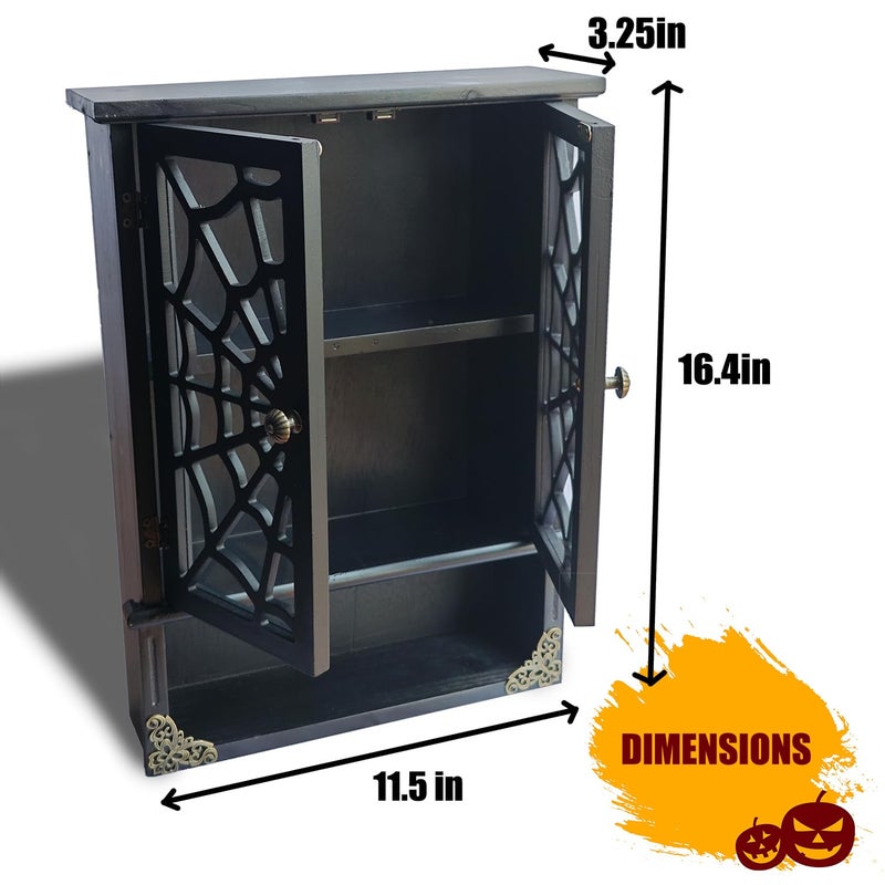 IRISVITA Spider Web Floating Gothic Shelf, Gothic & Vintage Wall Decor, Floating Shelves for Bedroom & Bathroom, Halloween Decor, Dark Academia Gift for Poetry/Goth Fans - Image 2
