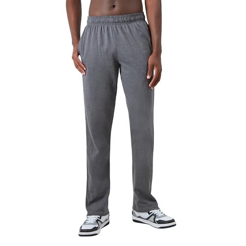 Champion Men's Everyday Open Hem Cotton Pants, 32.5" Inseam, Cotton Knit Pants Left Hip "C" Logo, Open Hem Jersey Pants - Image 1