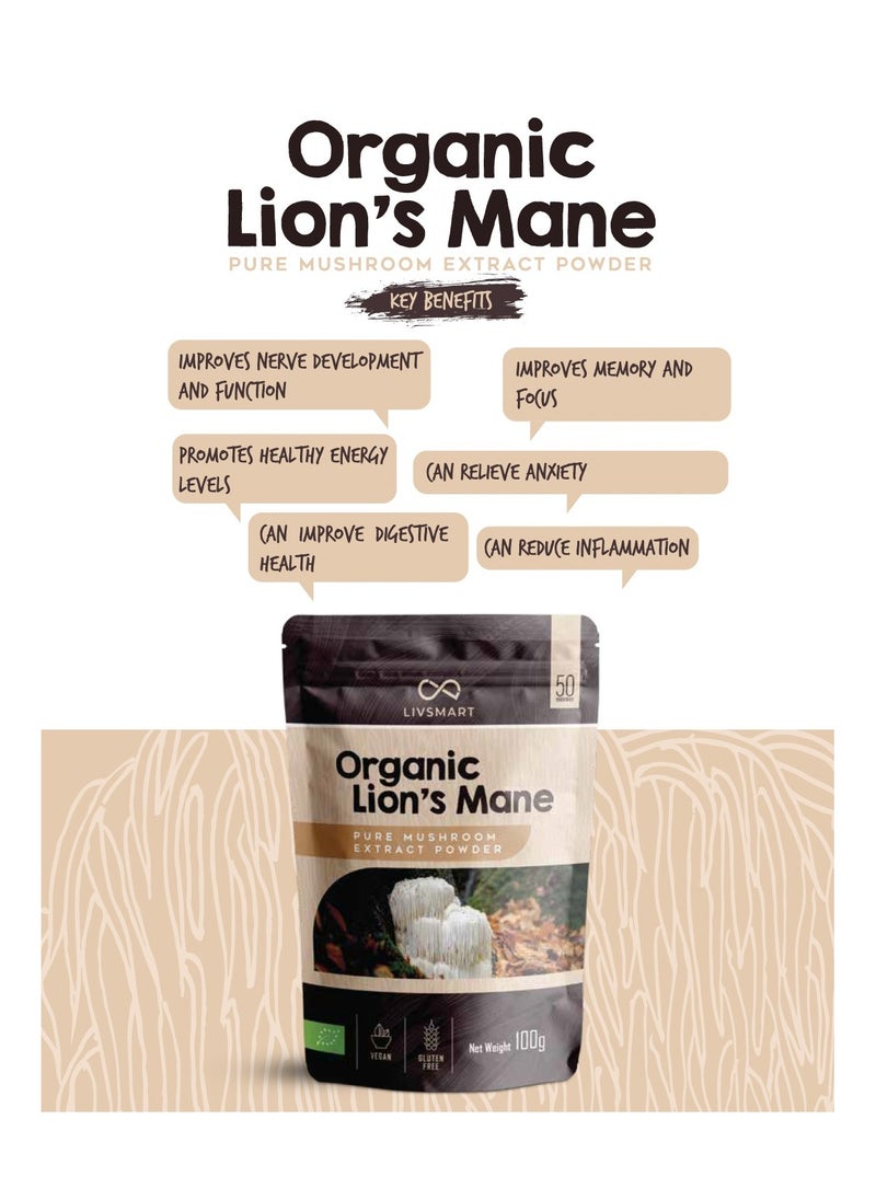 LIVSMART - Livsmart Organic Lions Mane (100g) - Image 1
