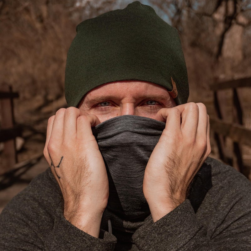 ACUSHLA 100% Merino Wool Neck Gaiter for Men & Women Ski Face Mask Winter Scarf Neck Warmer All Weather, Midweight Dark Grey - Image 2