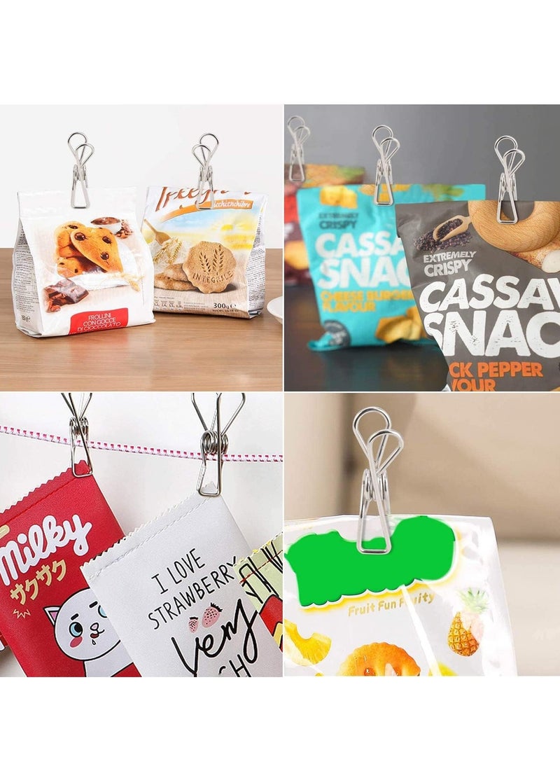 100 قطعة مشابك غسيل من الفولاذ المقاوم للصدأ متعددة الاستخدامات لتثبيت الملابس وأكياس الوجبات الخفيفة - Image 3