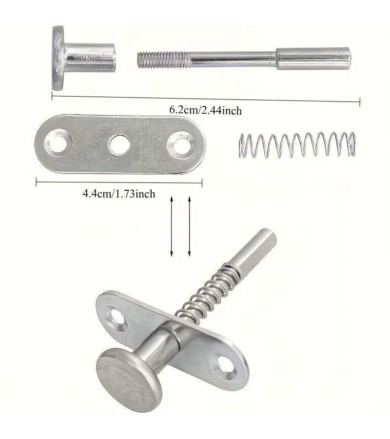 3 Pack Spring Lock Flat Pin Hinge Durable Metal Industrial Hardware for Cabinet Doors Home Office - Image 2