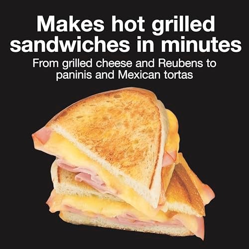 Proctor Silex Deluxe Hot Sandwich Maker With Easy-Clean Durable PFAS-Free Nonstick Ceramic Plates, Fits up to 2 Grilled Cheese, Ruebens, Tortas or Subs, Stainless Steel (25415MN) - Image 2