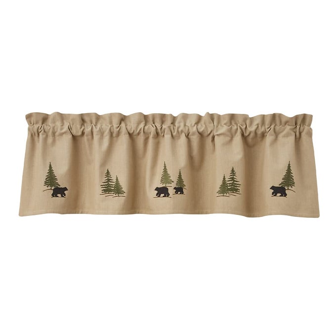 FARMHOUSE KITCHEN VALANCES FOR WINDOWS BLACK BEAR EMBROIDERED FALL DECOR WINDOW VALANCE CURTAINS PLAID CURTAIN VALANCES FOR WINDOWS BOHO LIVING ROOMS BATHROOMS 60 X 14