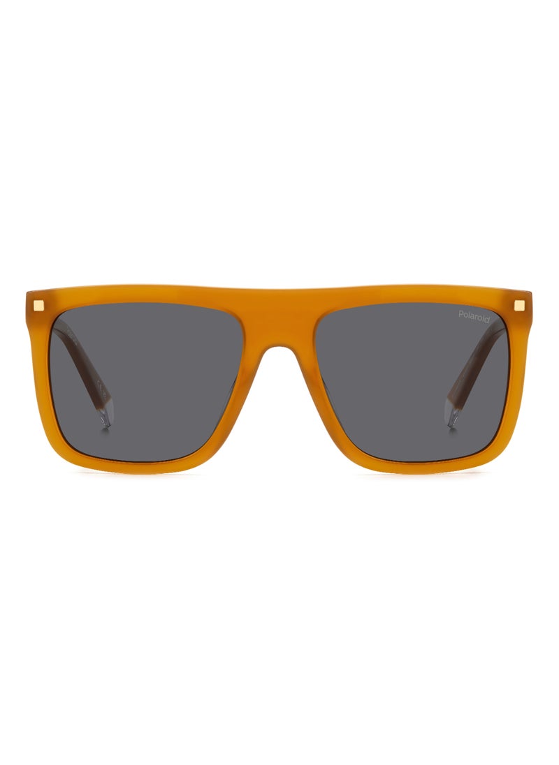 Polaroid Men's Polarized Rectangular Shape Acetate Sunglasses PLD 4166/S/X GREY 46 - Lens Size: 46.1 Mm - Yellow  - Image 3