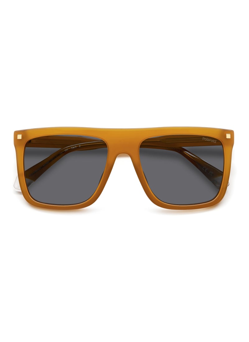 Polaroid Men's Polarized Rectangular Shape Acetate Sunglasses PLD 4166/S/X GREY 46 - Lens Size: 46.1 Mm - Yellow  - Image 4