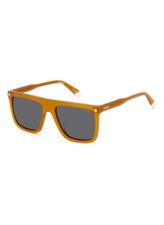 Polaroid Men's Polarized Rectangular Shape Acetate Sunglasses PLD 4166/S/X GREY 46 - Lens Size: 46.1 Mm - Yellow  - Image 1