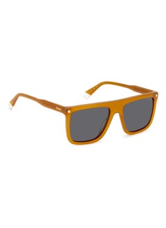 Polaroid Men's Polarized Rectangular Shape Acetate Sunglasses PLD 4166/S/X GREY 46 - Lens Size: 46.1 Mm - Yellow  - Image 2