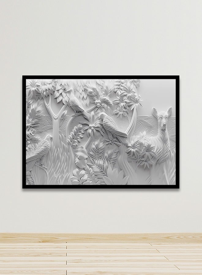 ماركتنا لوحة جدارية قماشية فنية لتزيين الحائط بتصميم تجريدي مع برواز اسود مجوف مقاس 120x80سم قطعة واحدة - Image 1